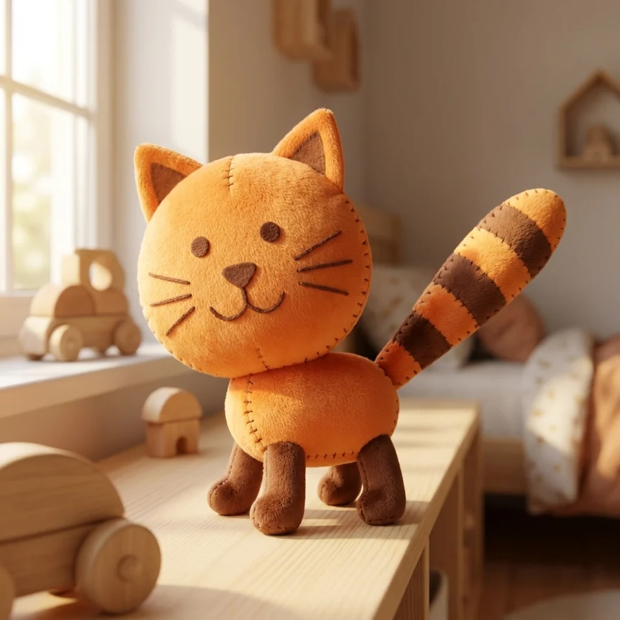 The same cat, now a real plush toy