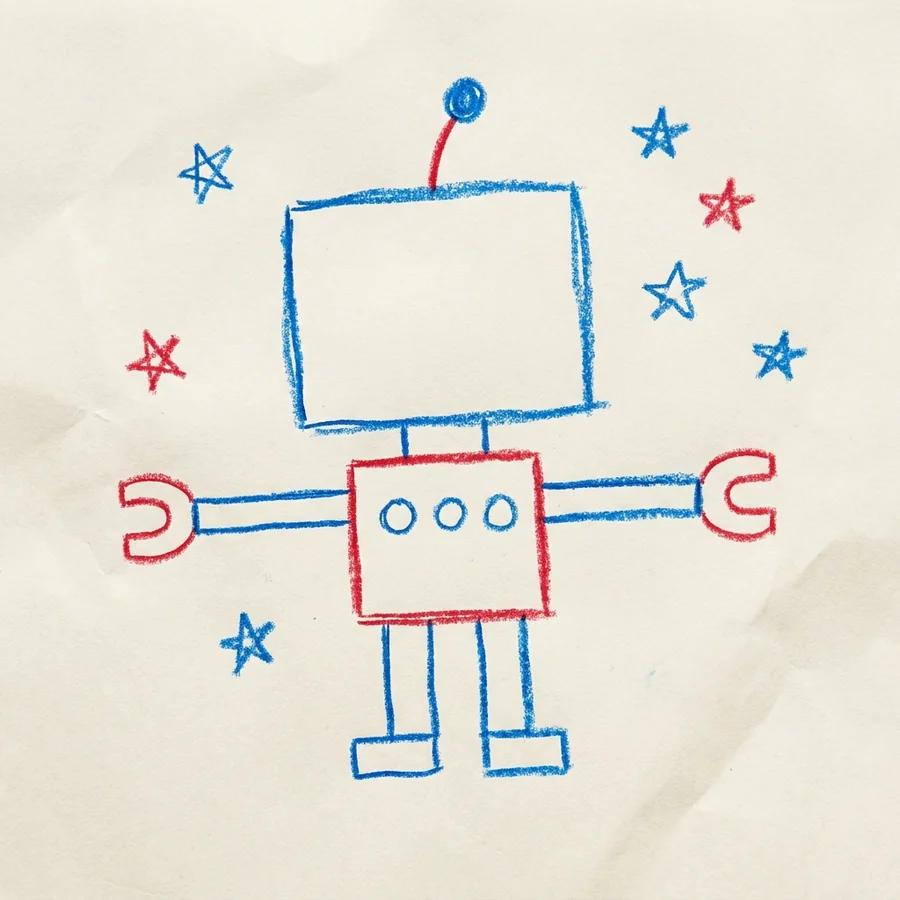 The original doodle: a friendly robot