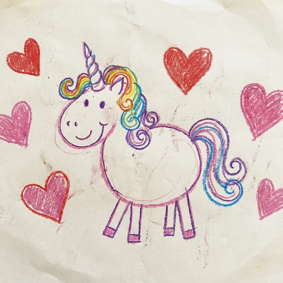 The original doodle: a unicorn